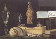 Sebastian Stoskopff Still Life with a Statuette and Shells (mk05) Spain oil painting reproduction